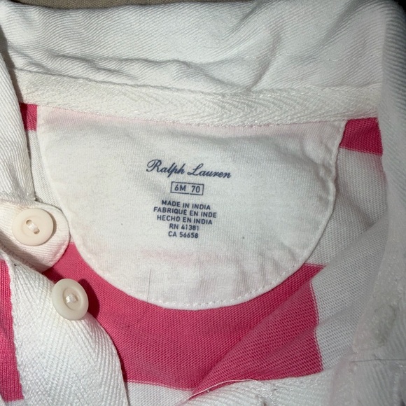 Ralph Lauren Pink and White Striped Diaper Cover and Dress Set - Picture 2 of 2